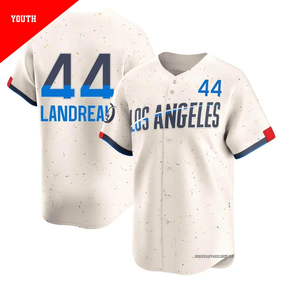 Youth Los Angeles Dodgers ＃44 Ken Landreaux Cream Limited 2024 City Connect Jersey