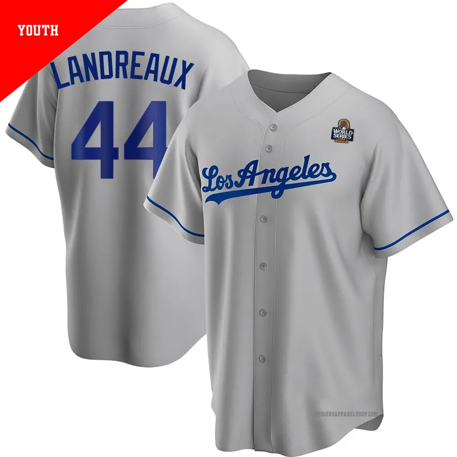 Youth Los Angeles Dodgers ＃44 Ken Landreaux Gray Replica Road 2024 World Series Jersey