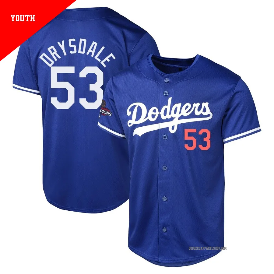 Youth Los Angeles Dodgers ＃53 Don Drysdale Royal Limited Alternate World Series Champions Jersey