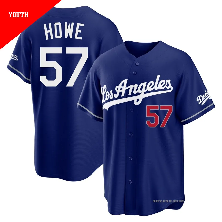 Youth Los Angeles Dodgers ＃57 Steve Howe Royal Limited Alternate Stadium Jersey