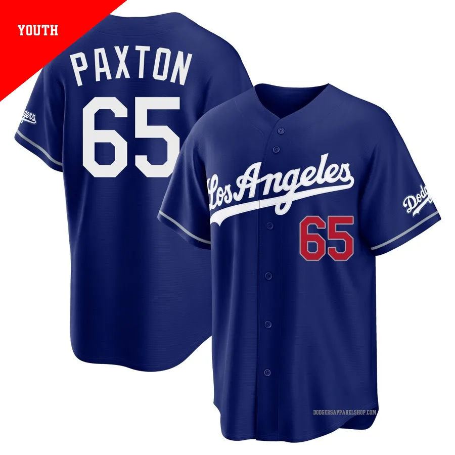 Youth Los Angeles Dodgers ＃65 James Paxton Royal Limited Alternate Stadium Jersey