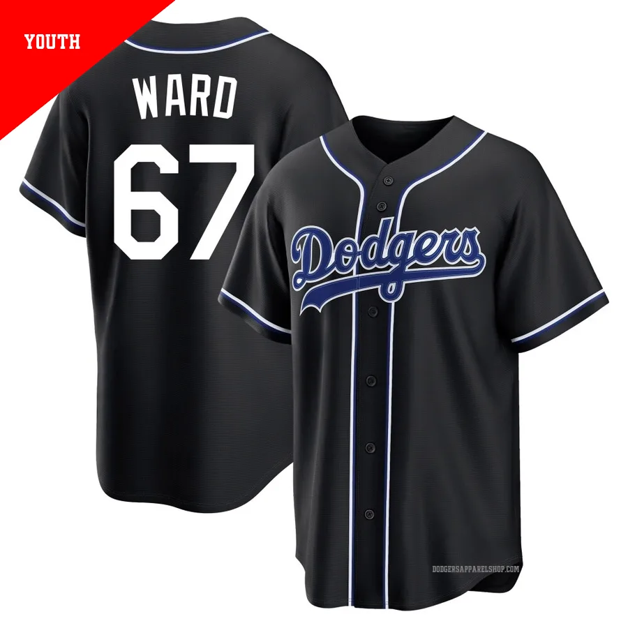 Youth Los Angeles Dodgers ＃67 Ryan Ward Black Replica Fashion Out Jersey
