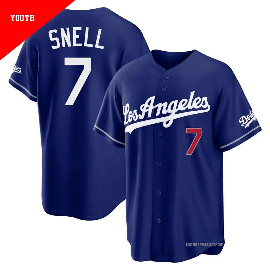 Youth Los Angeles Dodgers ＃7 Blake Snell Royal Limited Alternate Stadium Jersey