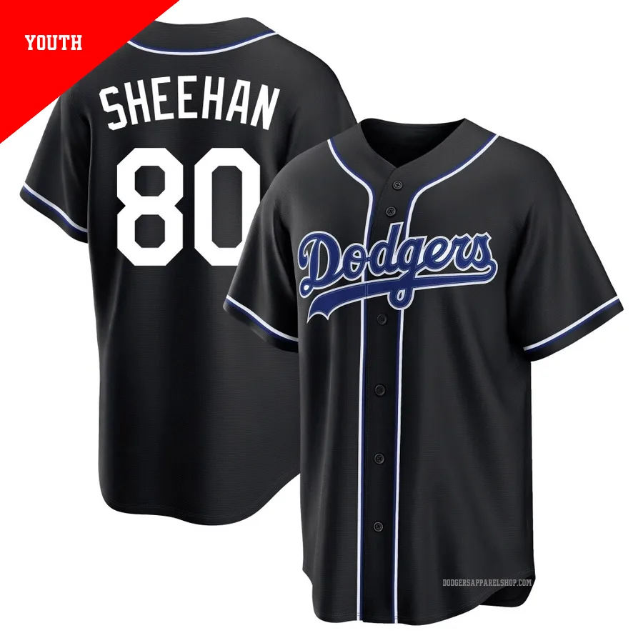 Youth Los Angeles Dodgers ＃80 Emmet Sheehan Black Replica Fashion Out Jersey
